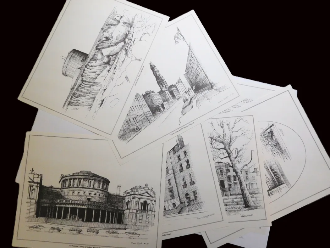 James Joyce's Dublin, portfolio of 6 prints by Paraic Doyle 1982