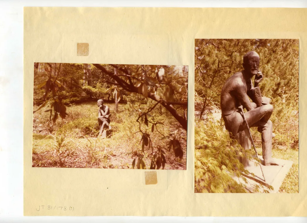 8 colour prints and negatives of Joyce's grave