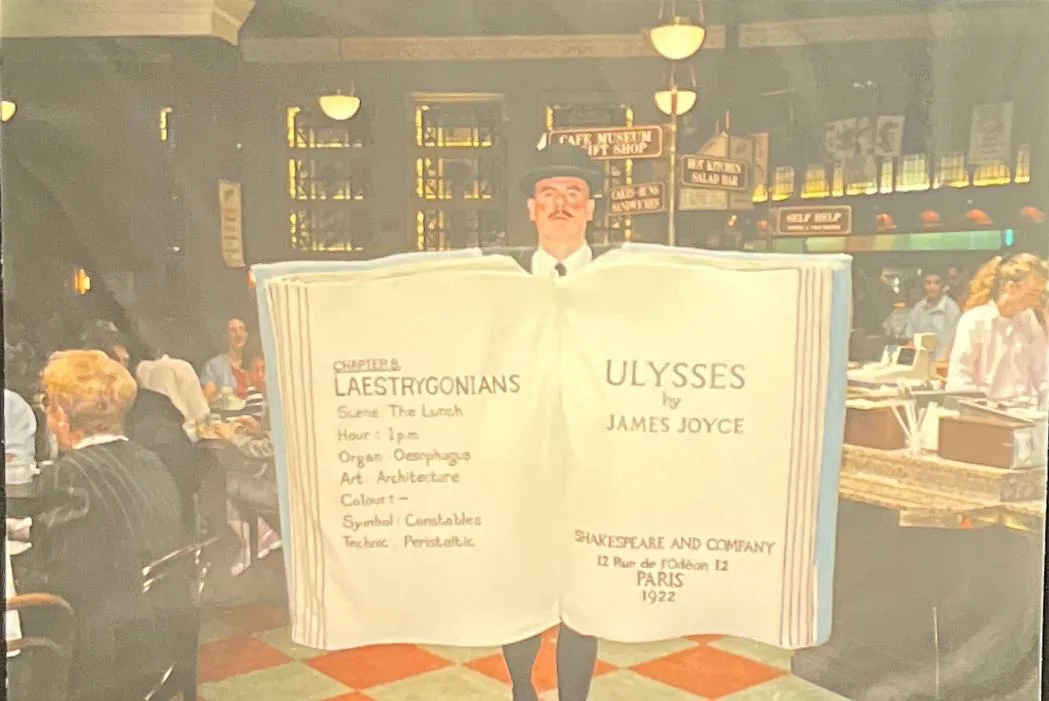 8 colour photos by Aidan Murphy of the Diceman Bloomsday 1990