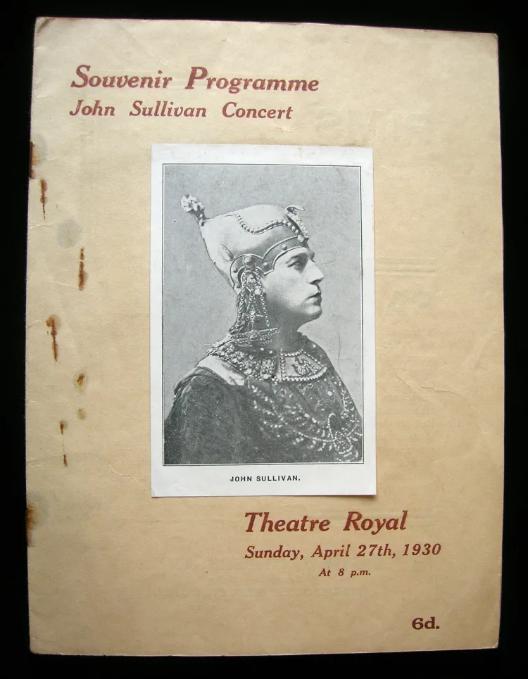 Programme for John Sullivan Concert 1930