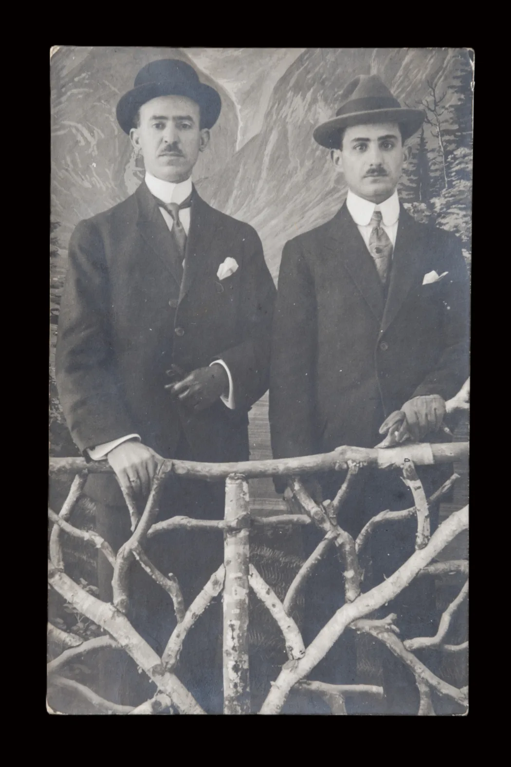 2 b/w photos of Paul Ruggiero with brother and wife